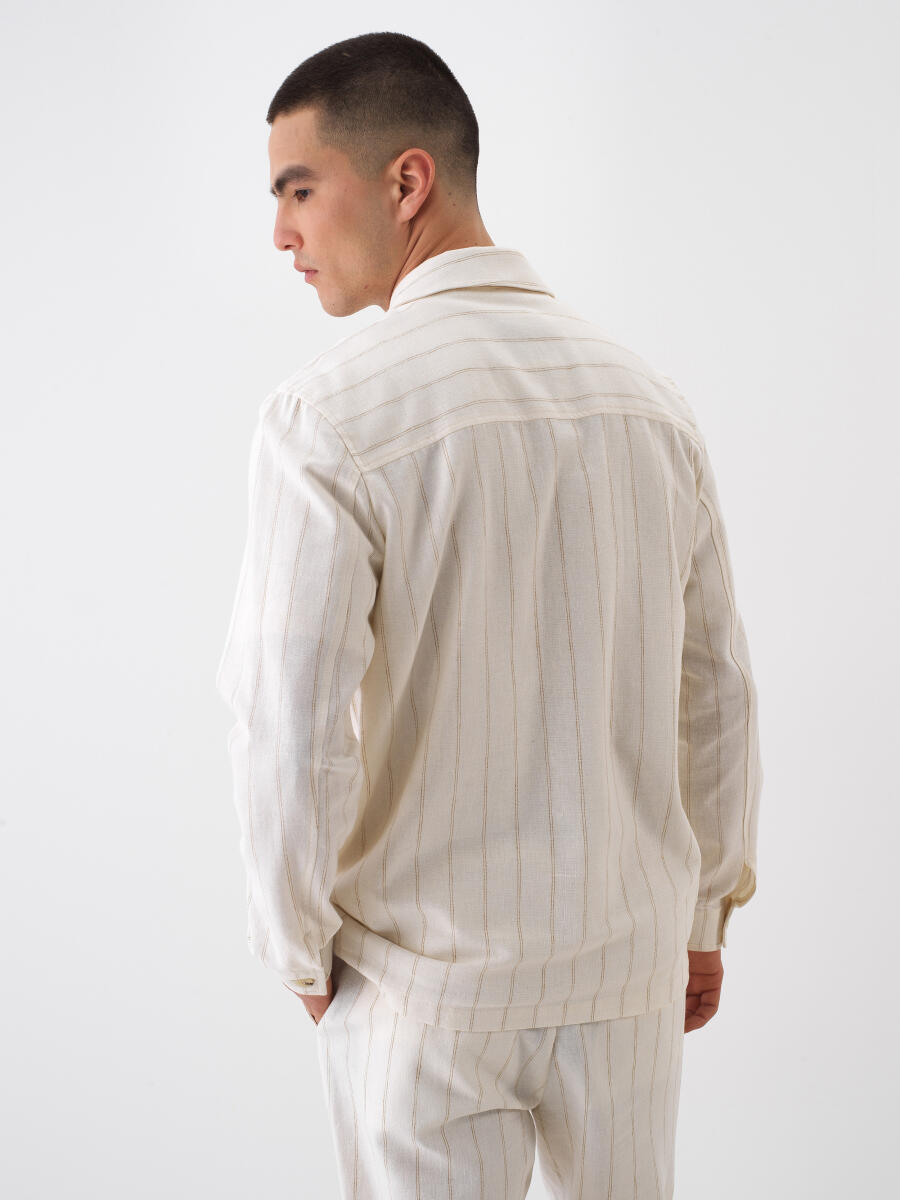 Natural Regular Fit Linen Jacket - 4