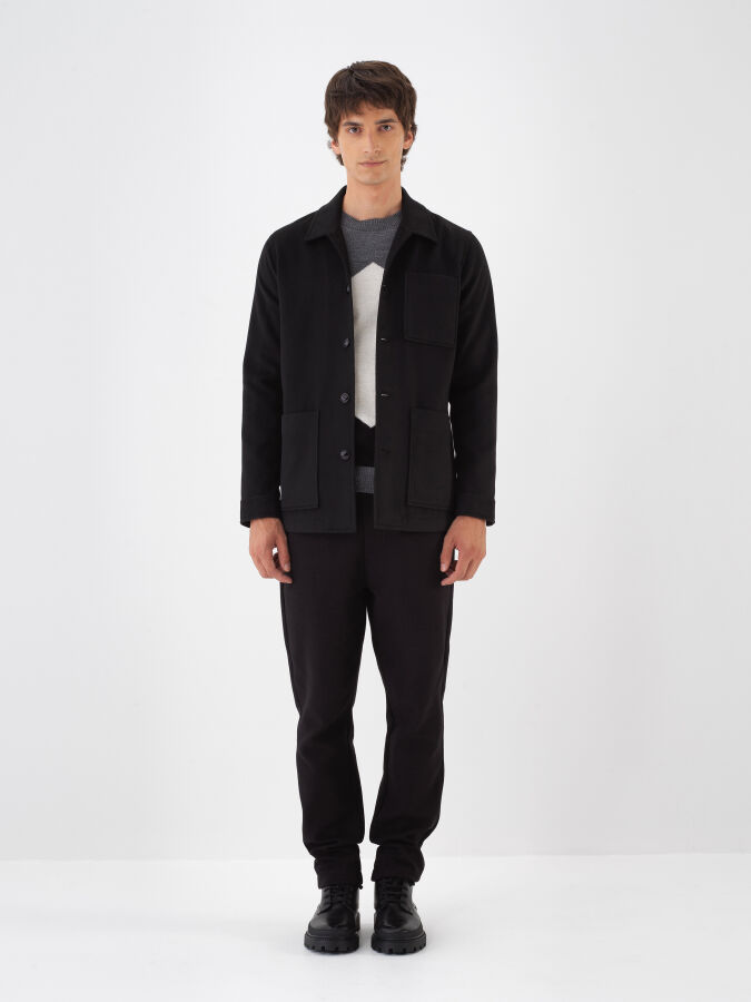Regular Fit Plain Coat - Xint