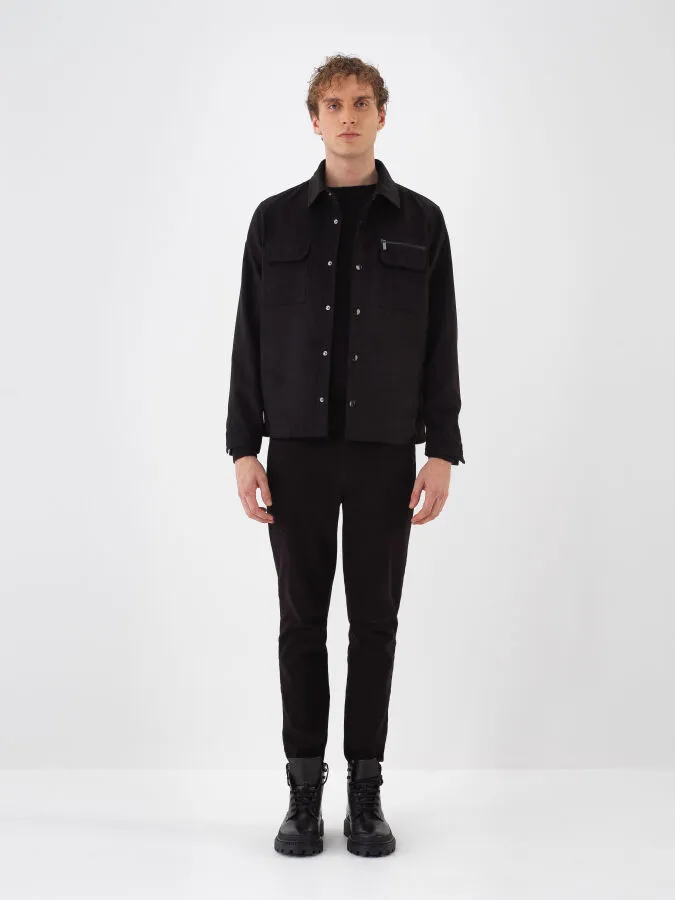 Suede Look Plain Jacket - Xint