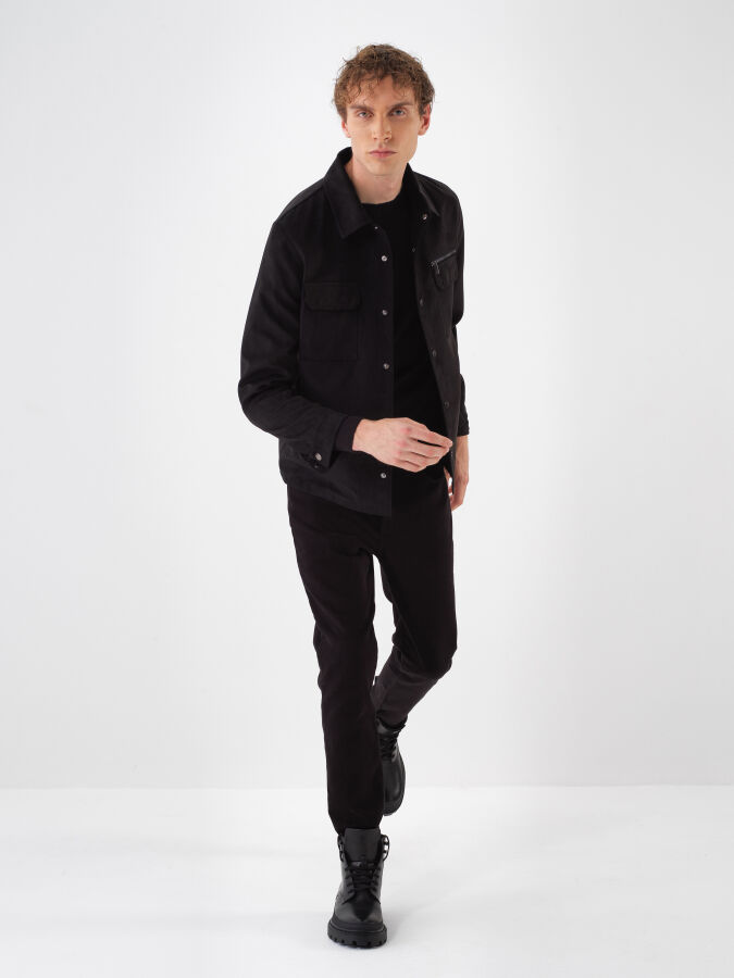 Suede Look Plain Jacket - Xint