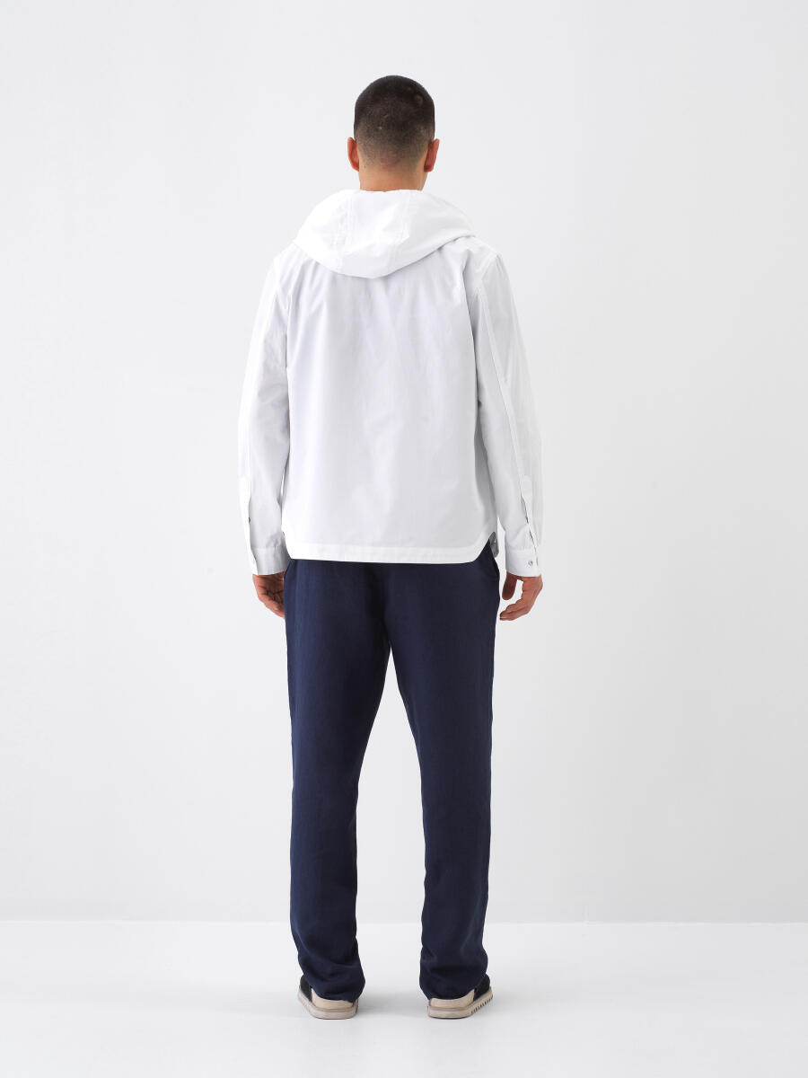 White Regular Fit Cotton Jacket - 5