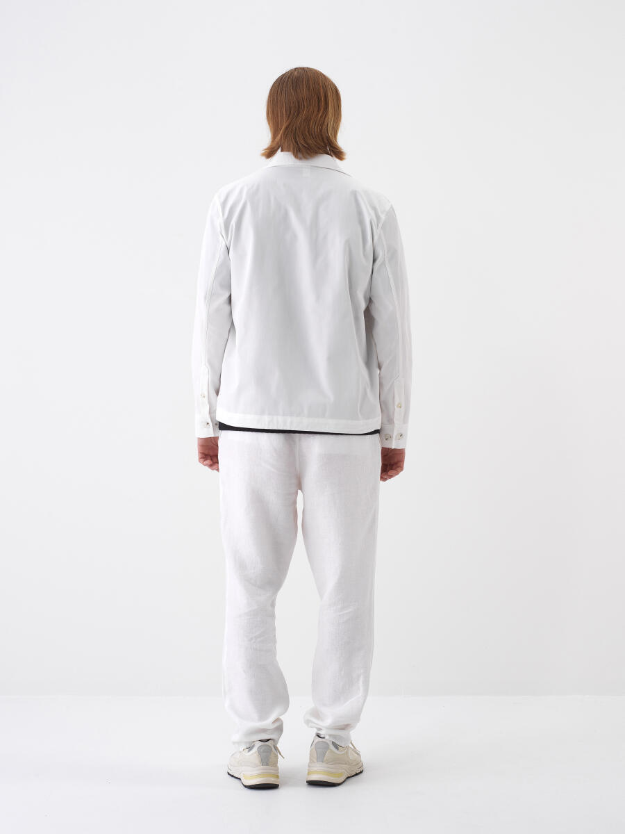 White Regular Fit Cotton Jacket - 5