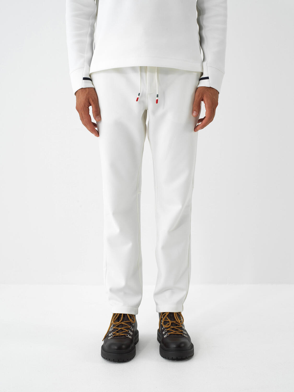 Ecru Flexible Textured Regular Fit Jogger Pants