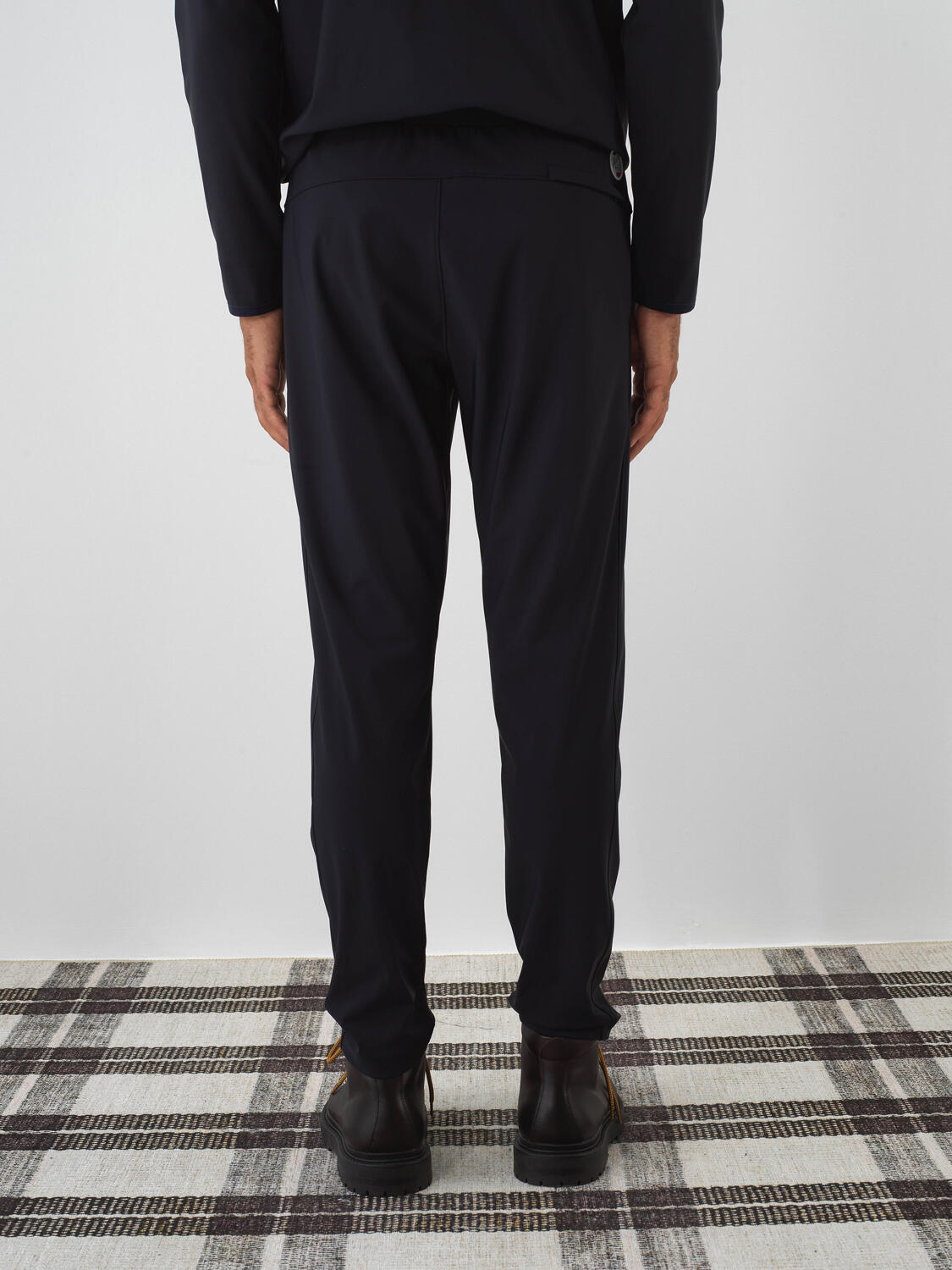 Navy Blue Flexible Textured Regular Fit Jogger Pants - 5