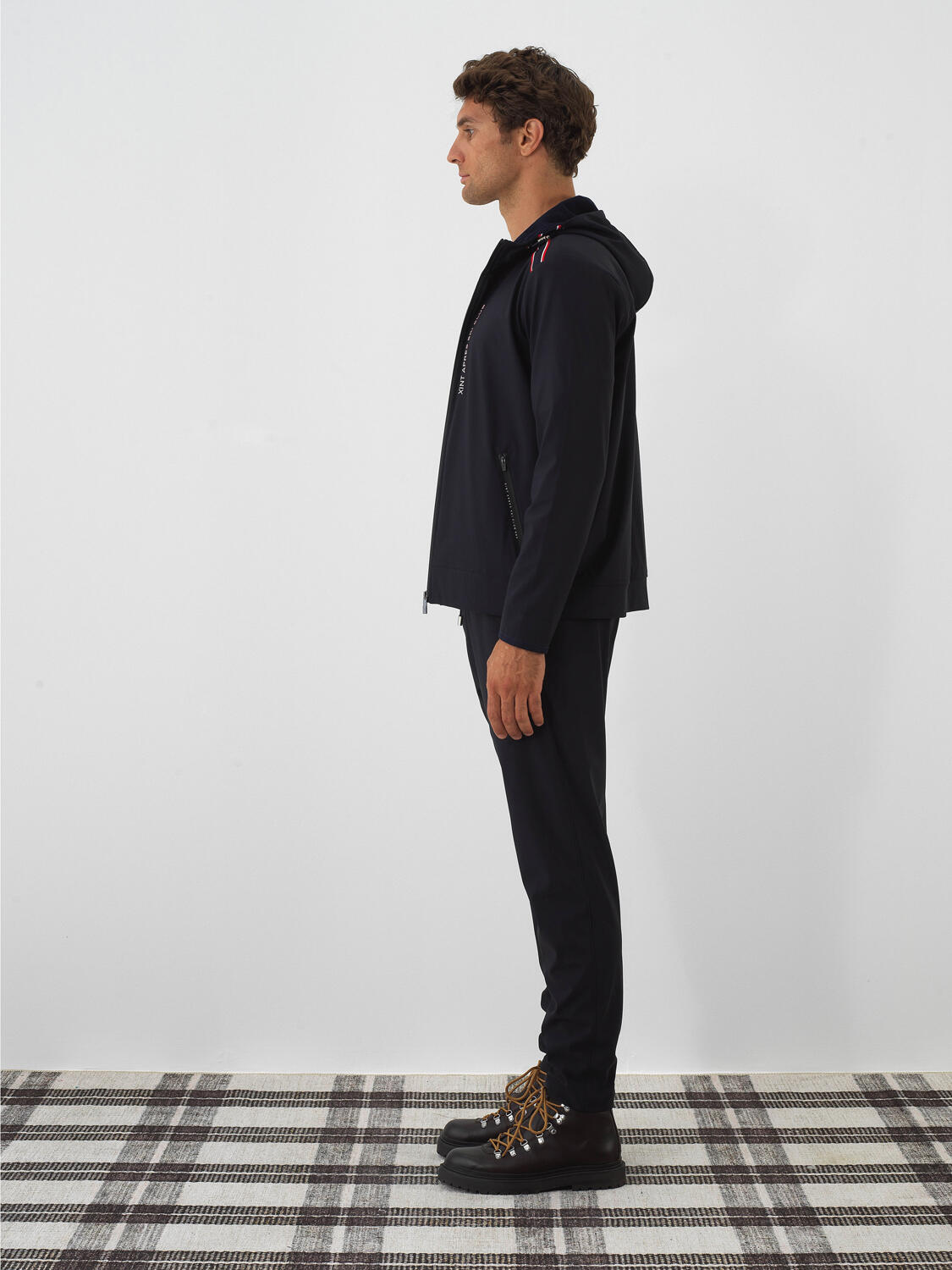 Navy Blue Flexible Textured Regular Fit Jogger Pants - 4