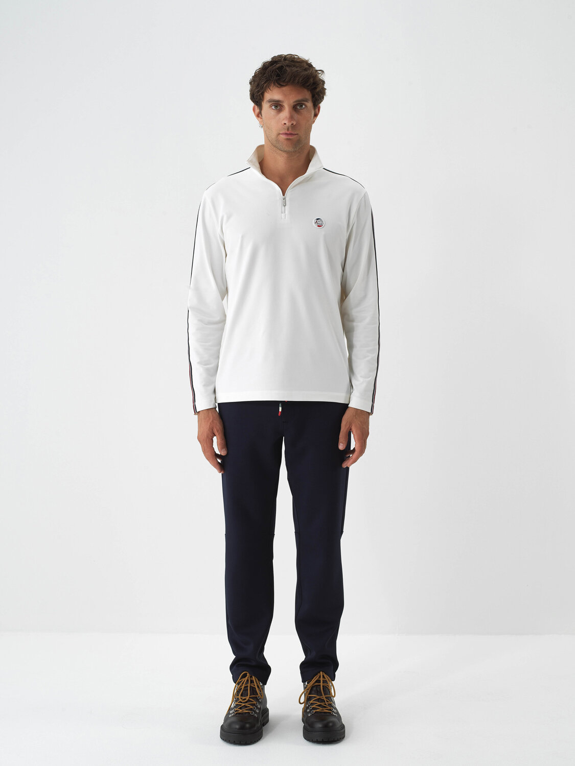 Navy Blue Flexible Textured Regular Fit Jogger Pants - Xint