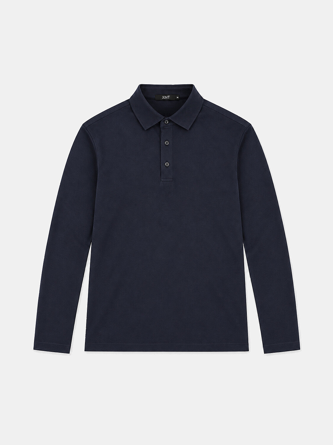 Navy Blue Modal Textured Slim Fit Long Sleeve T-Shirt