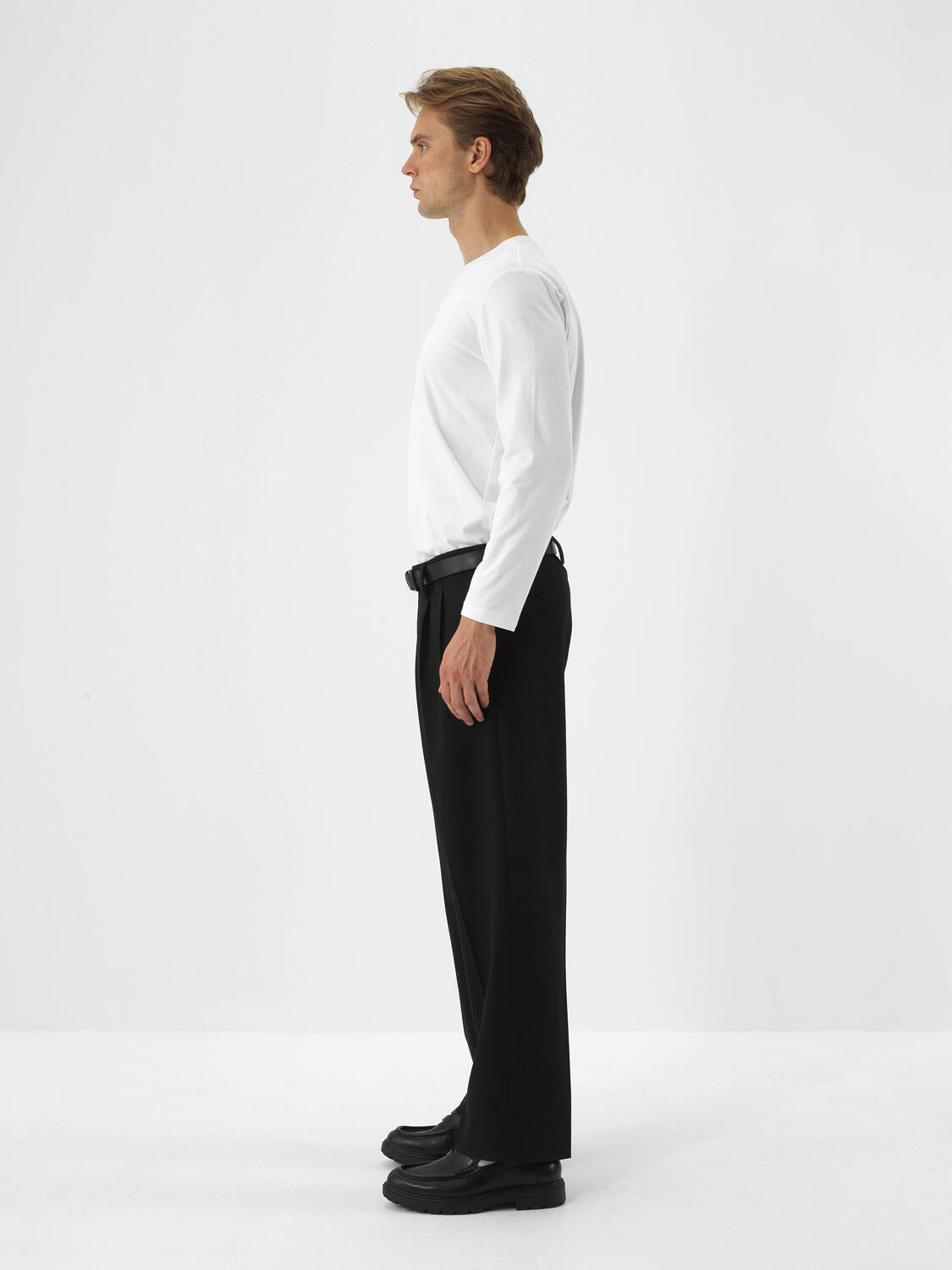 Black Flexible Textured Regular Fit Trousers - 4