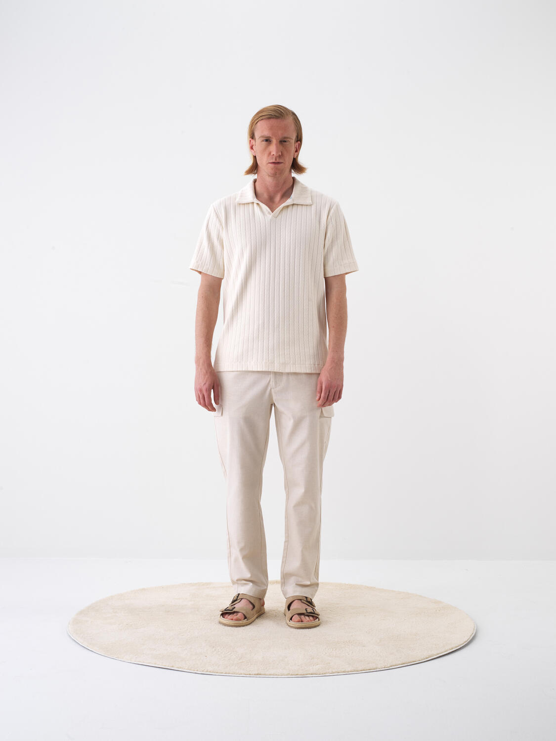 Natural Regular Fit Linen Trousers - 2