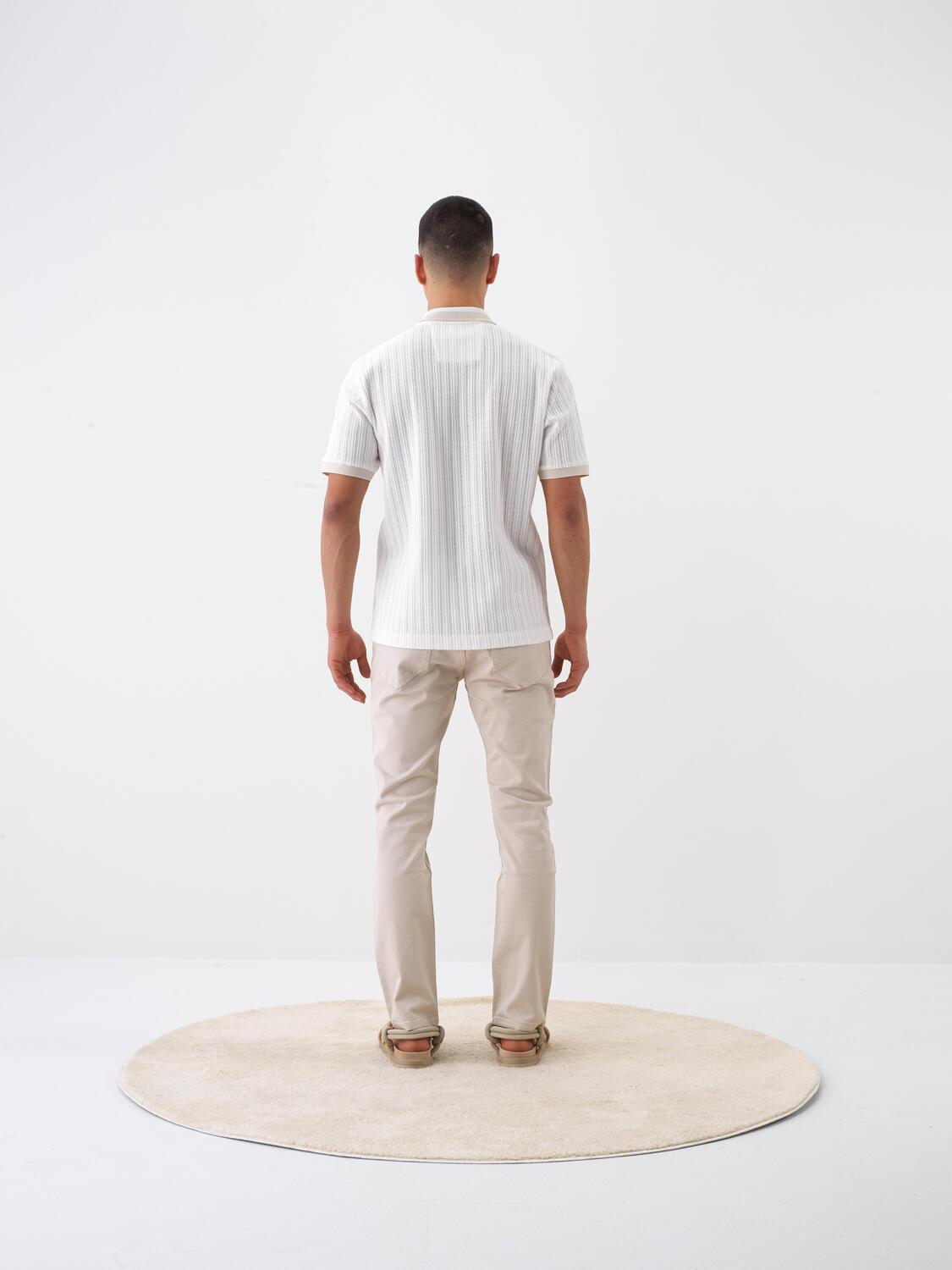 Natural Slim Fit Cotton Trousers - 5