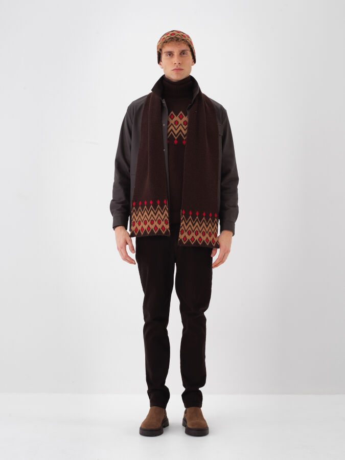 Wool Patterned Scarf - Xint