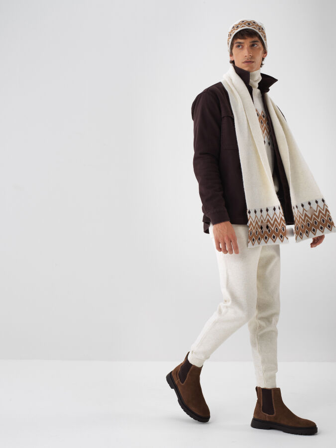 Wool Patterned Scarf - Xint