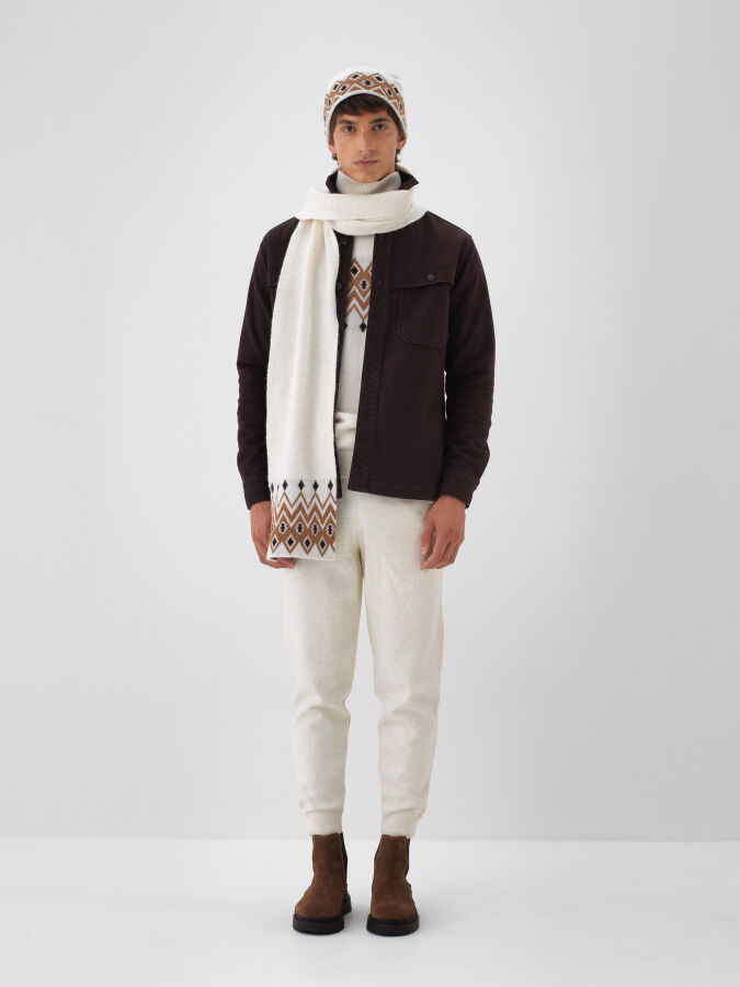 Wool Patterned Scarf - Xint