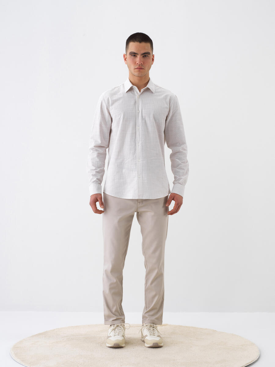 Beige Regular Fit Cotton Shirt - 2