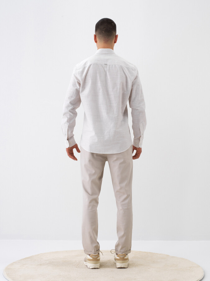 Beige Regular Fit Cotton Shirt - 5