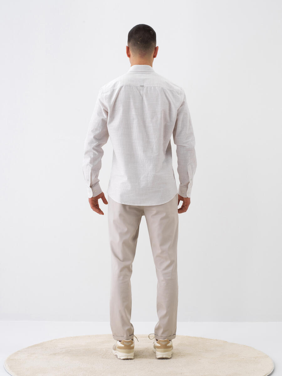 Beige Regular Fit Cotton Shirt - 5