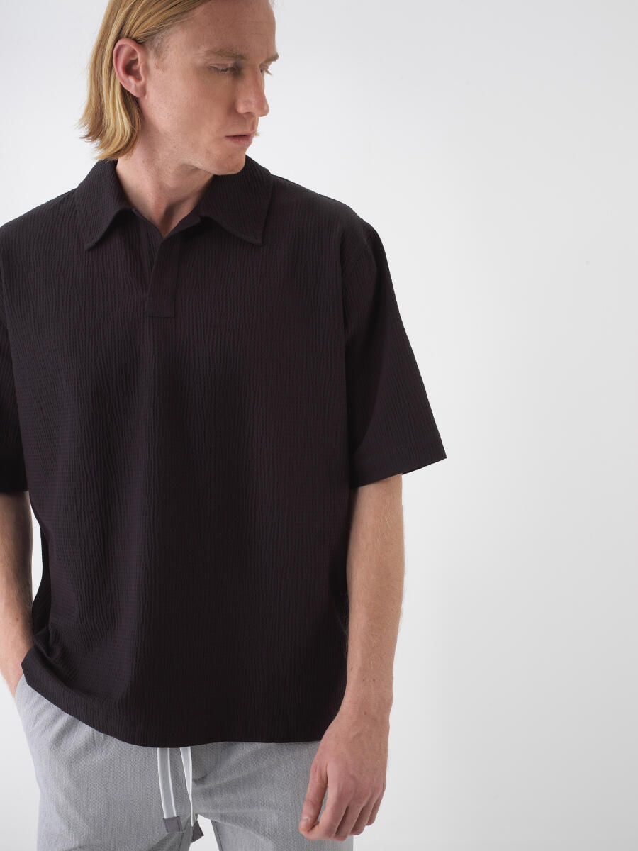 Black Oversize Cotton Shirt - 1