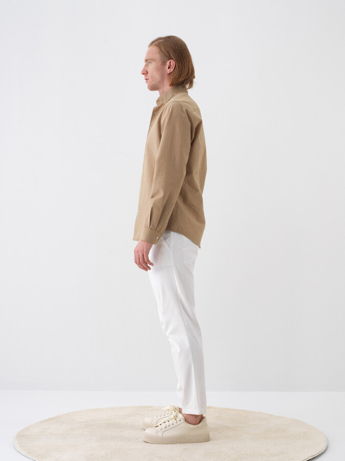 Camel Regular Fit Cotton Shirt - 3