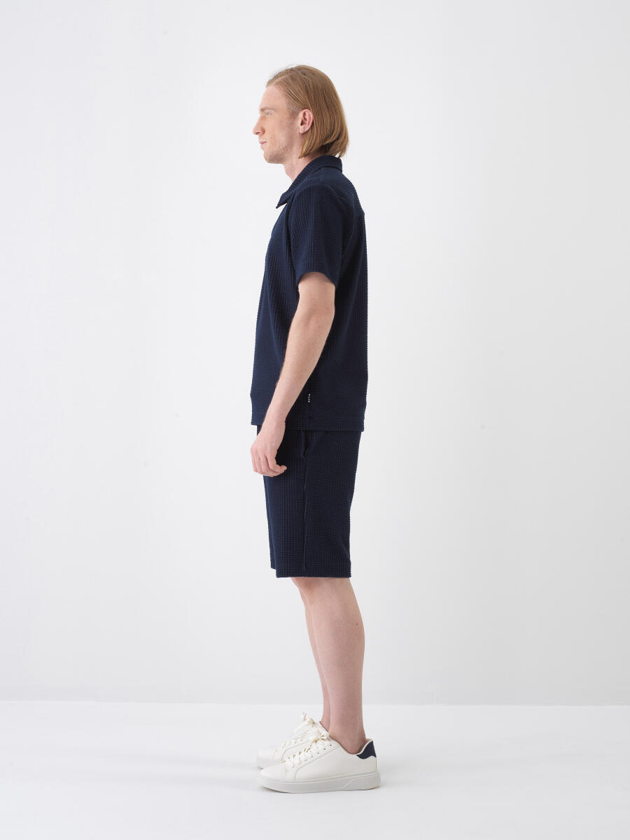 Navy Blue Regular Fit T-Shirt - 3