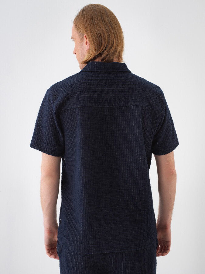 Navy Blue Regular Fit T-Shirt - 4