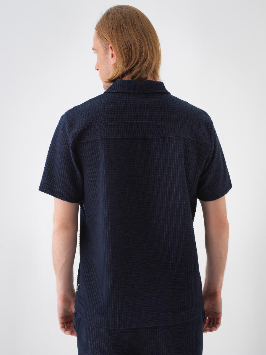 Navy Blue Regular Fit T-Shirt - 4