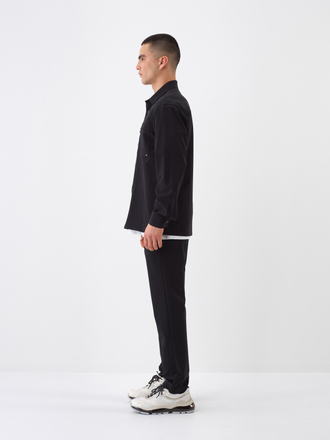 Black Regular Fit Shirt Jacket - 3