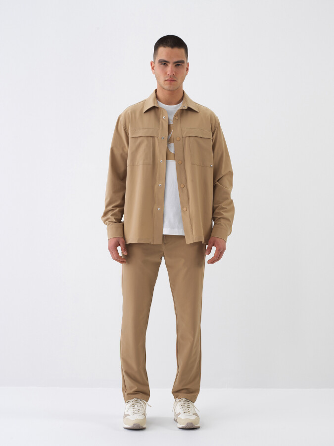 Camel Regular Fit Shirt Jacket (1)