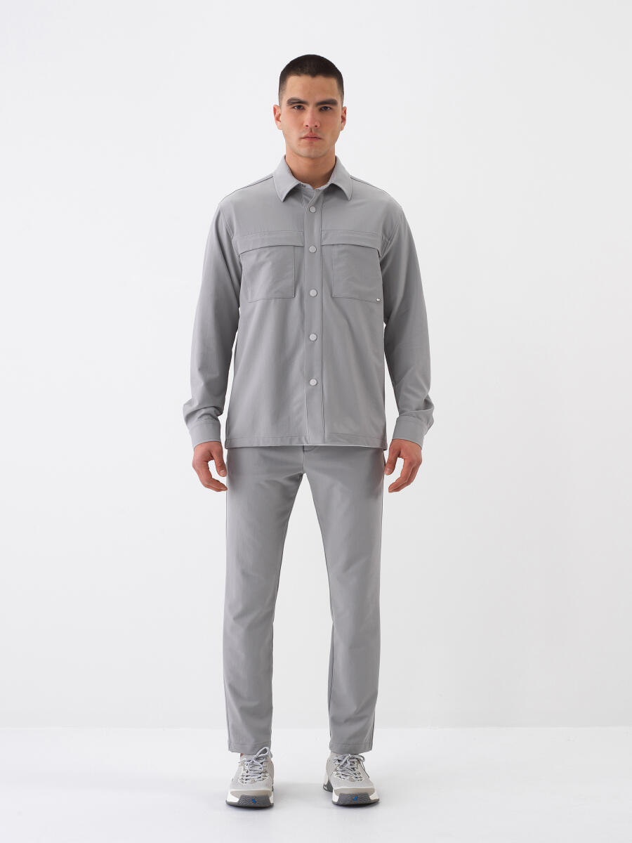 Gray Regular Fit Shirt Jacket - 2