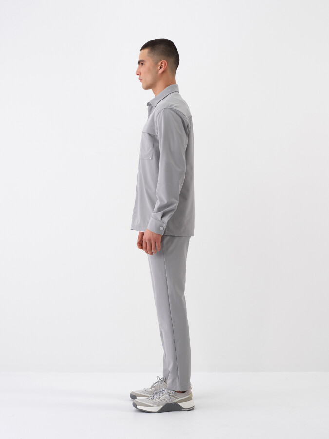 Gray Regular Fit Shirt Jacket - 3