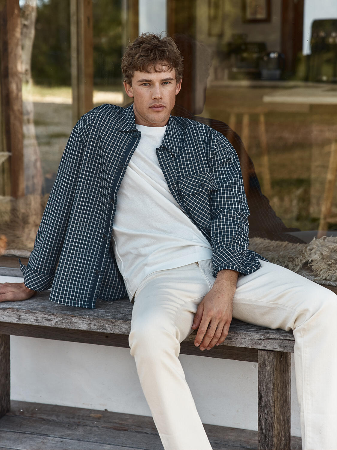 Navy Blue Modern Plaid Regular Fit Shirt Jacket - 6