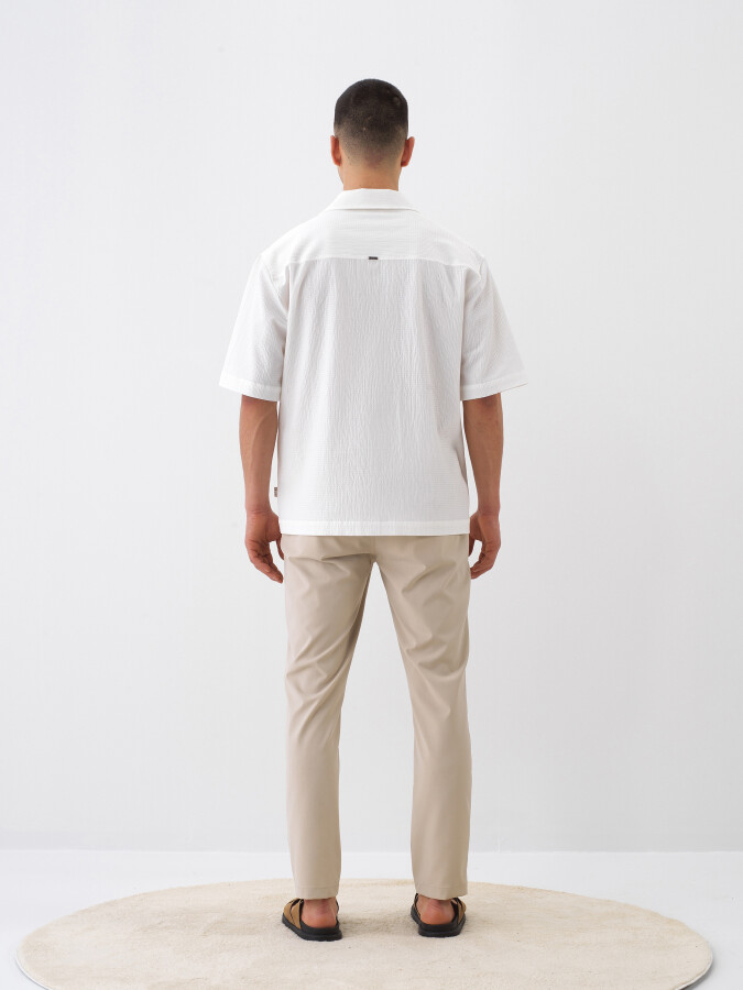 White Oversize Cotton Shirt - 4