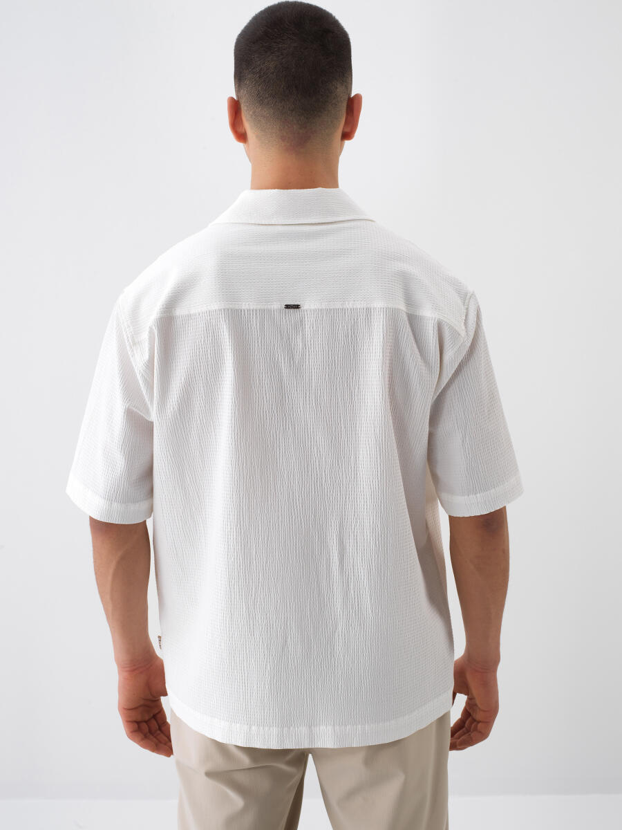 White Oversize Cotton Shirt - 5