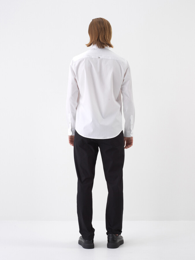 White Regular Fit Cotton Shirt - 5