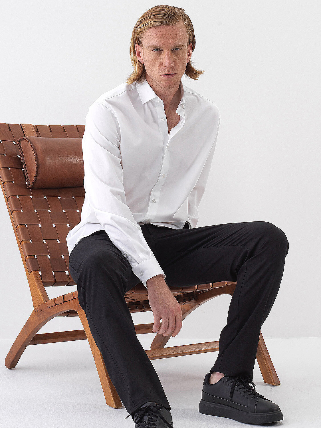 White Regular Fit Cotton Shirt