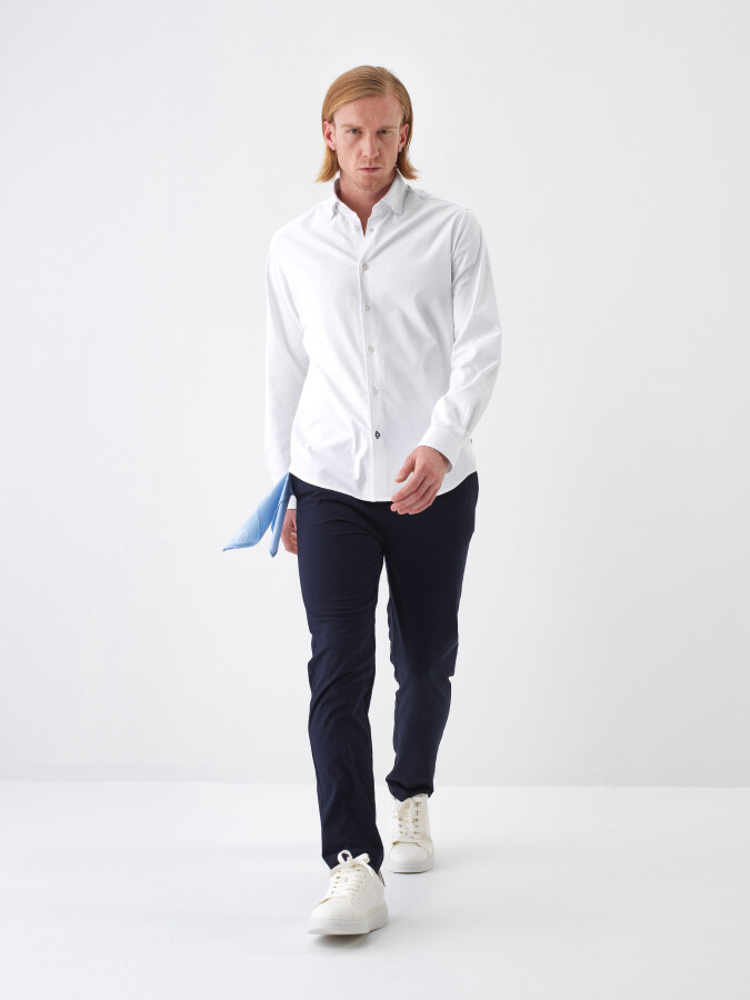 White Regular Fit Cotton Shirt (1)