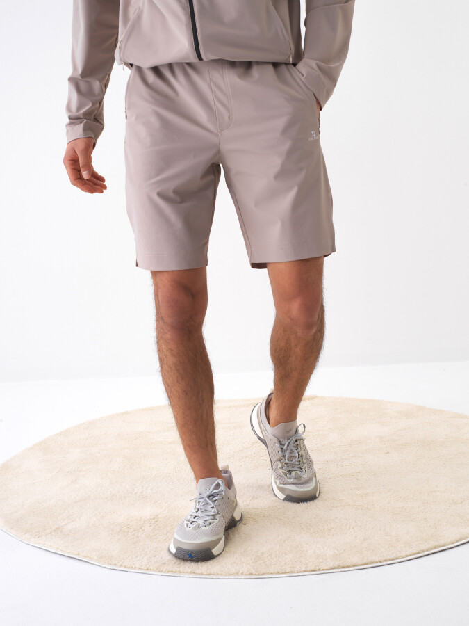 Beige Regular Fit Shorts - Xint