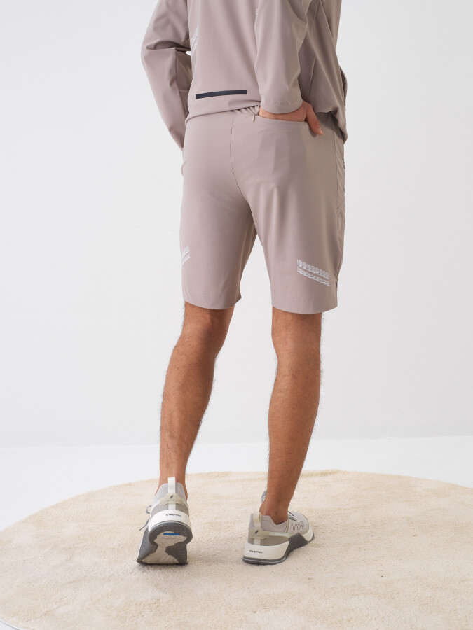 Beige Regular Fit Shorts - Xint