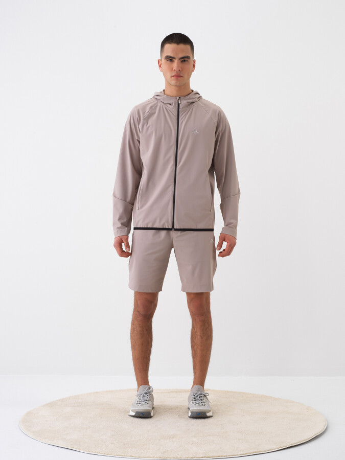 Beige Regular Fit Shorts - Xint