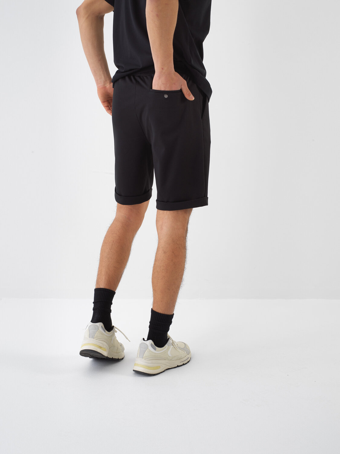Black Regular Fit Cotton Shorts - 4