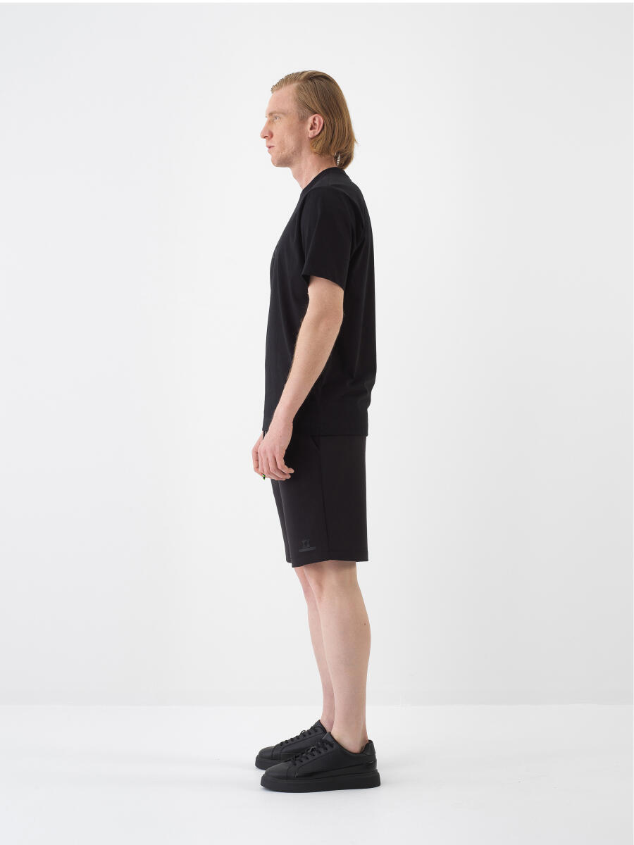 Black Regular Fit Modal Shorts - 3