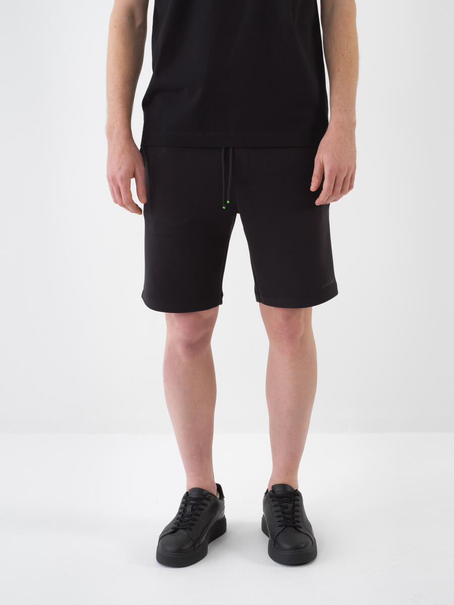 Black Regular Fit Modal Shorts - 1