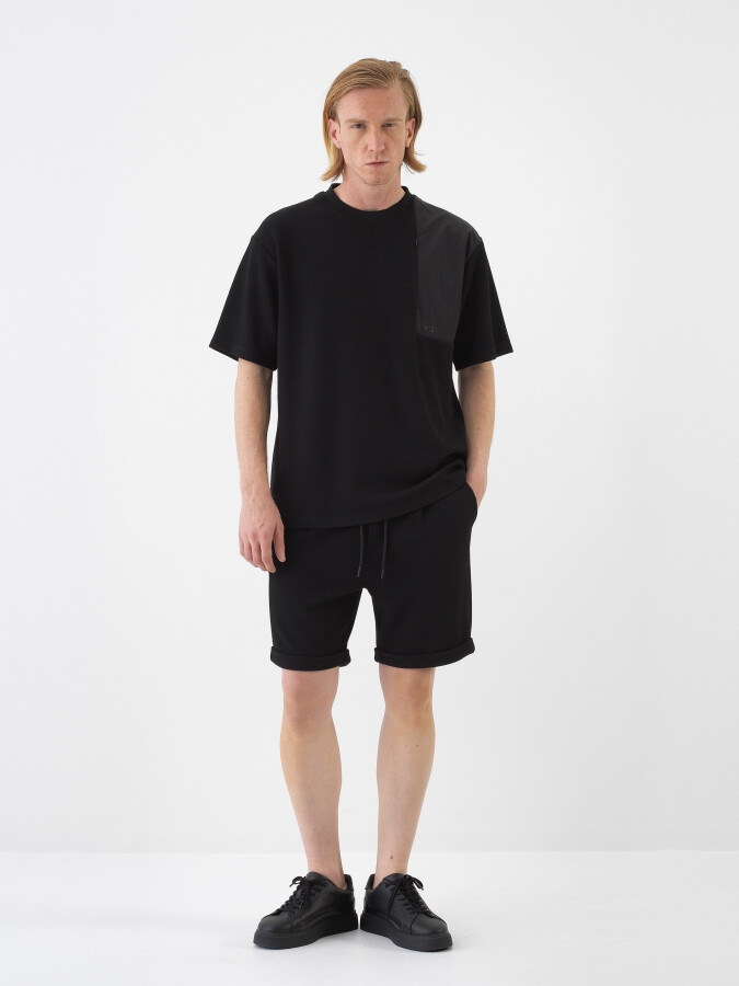 Black Regular Fit Shorts - 2