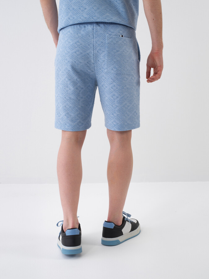 Blue Regular Fit Shorts - 4