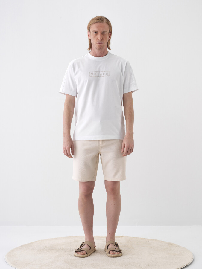 Natural Regular Fit Cotton Shorts - 2