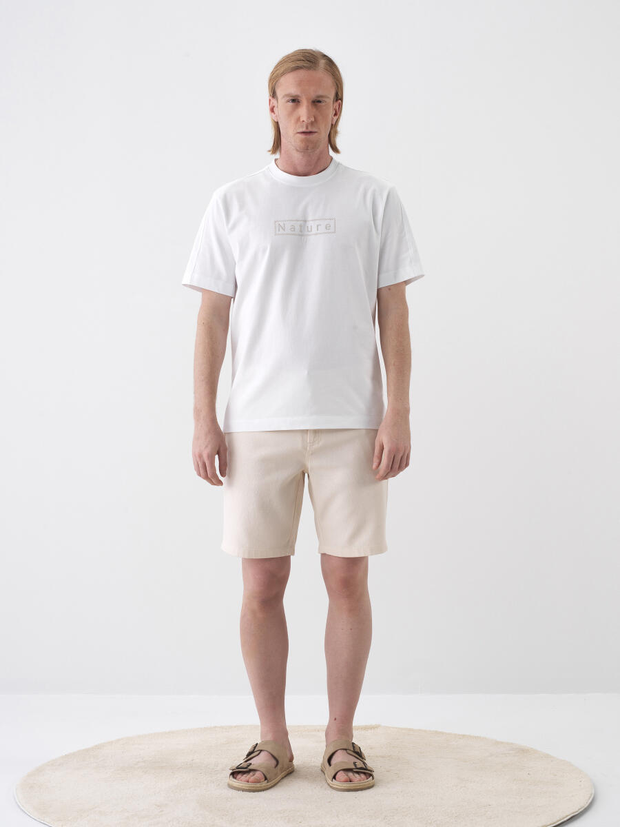 Natural Regular Fit Cotton Shorts - 2