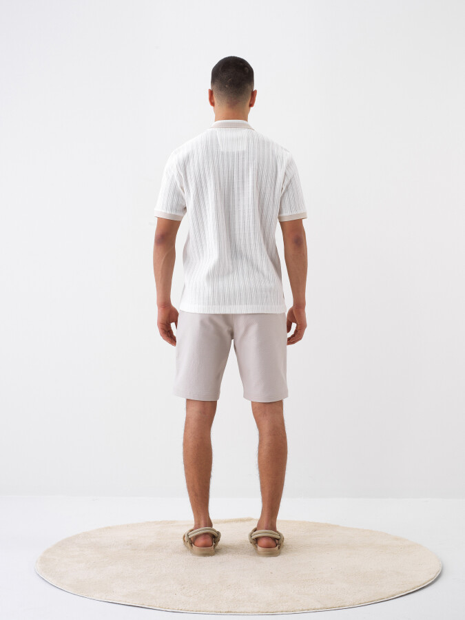 Natural Slim Fit Cotton Shorts - 5