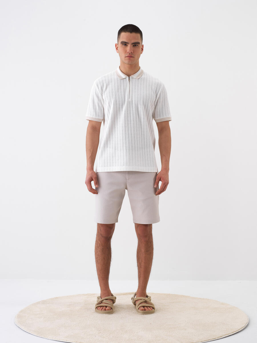 Natural Slim Fit Cotton Shorts - 2