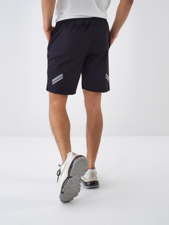 Navy Blue Regular Fit Shorts - Xint