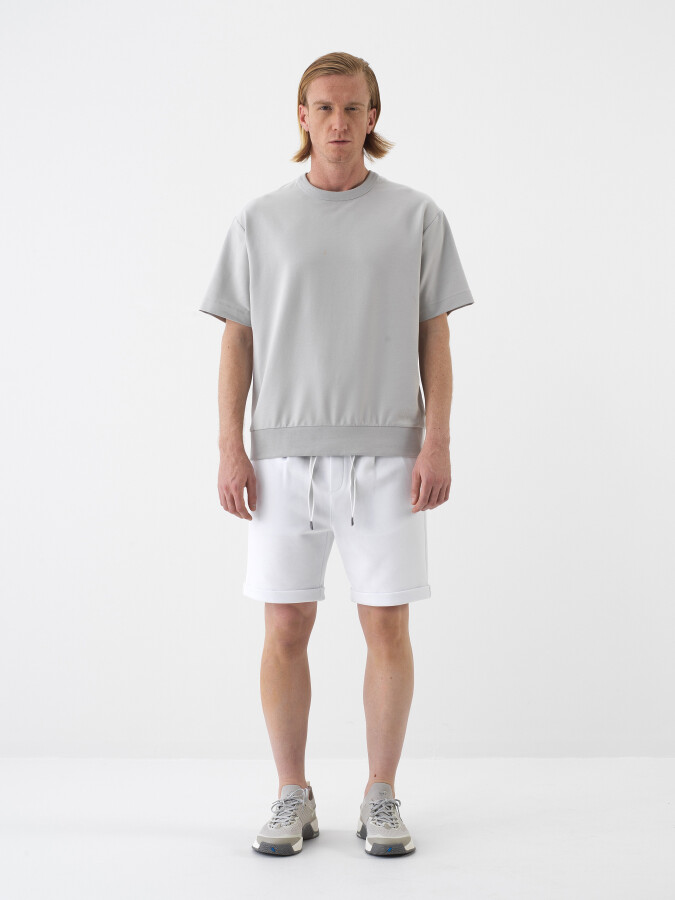 White Regular Fit Cotton Shorts (1)