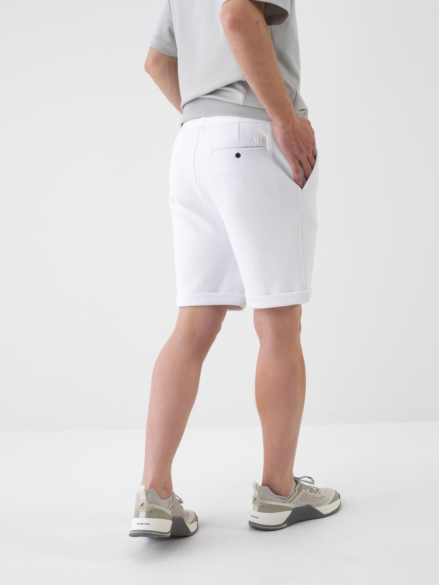 White Regular Fit Cotton Shorts - 3